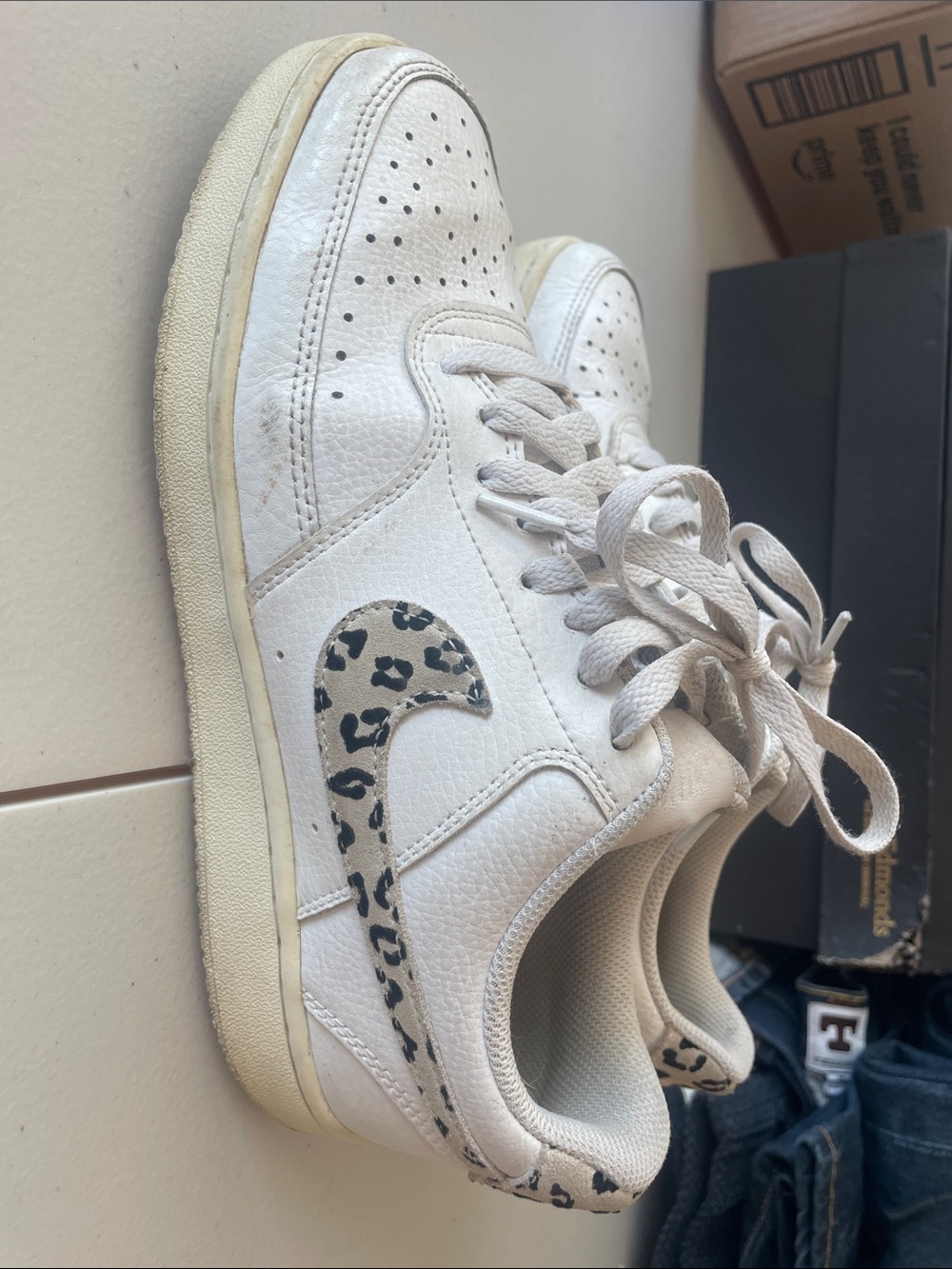 Nike Dunk Sneakers with Leopard Accent